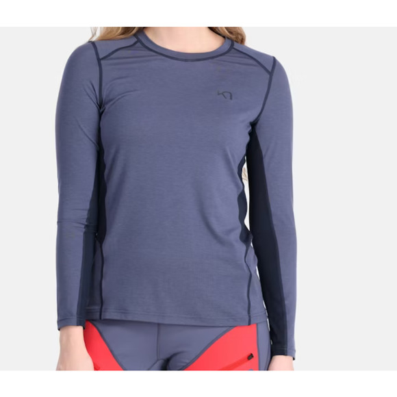 Kari Traa SVAL Performance Baselayer Shirt Top | Womens M, Moon Blue NEW - Picture 2 of 6